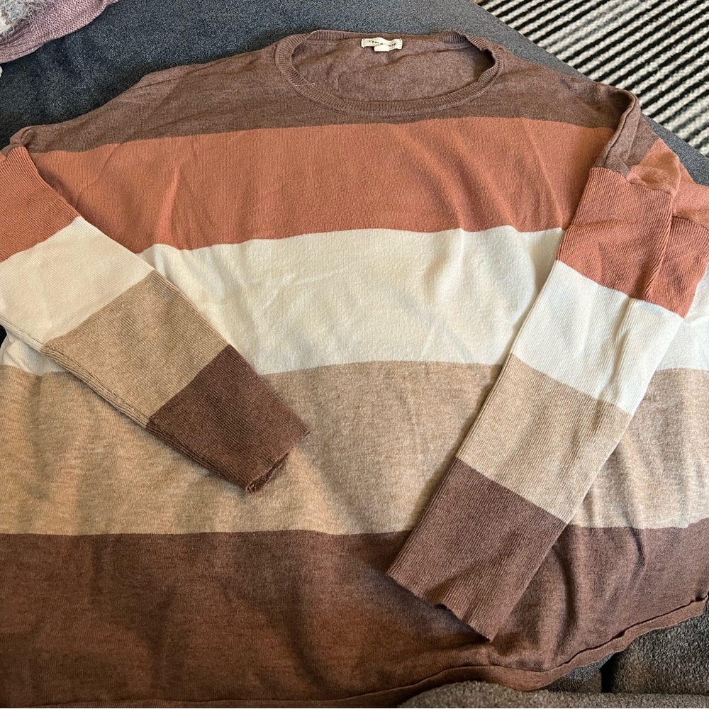 Striped Brown and Cream Sweater